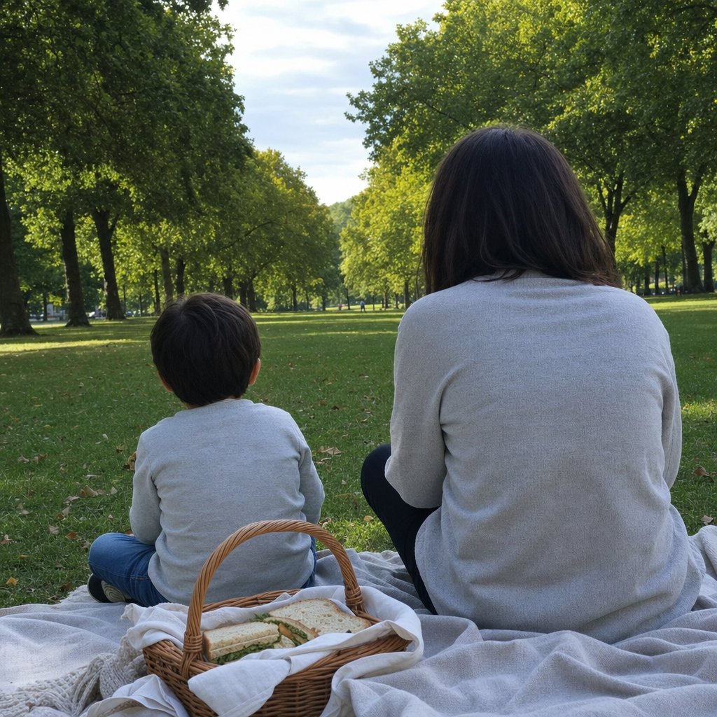 家族で公園を訪れたときの写真